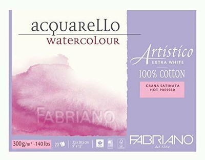 Fabriano Acquarello Watercolour Paper, 23x30,5, White