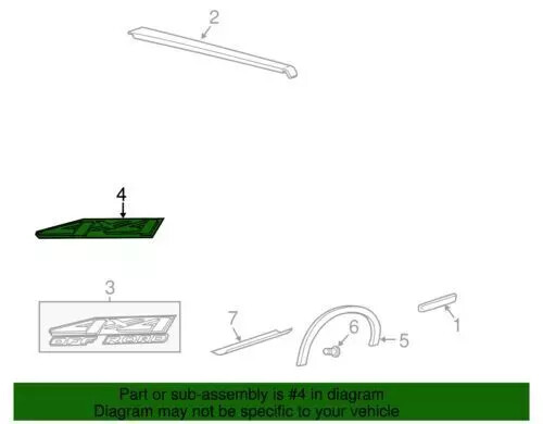 Genuine Ford Truck Bed Name Plate - 4x4 2C3Z-9925622-DAA