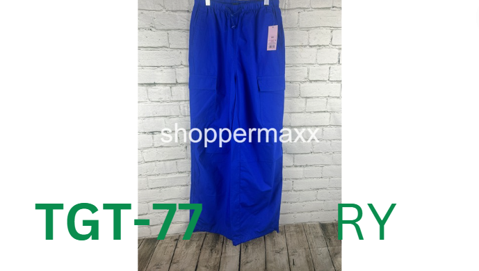 Women's High-Rise Cargo Parachute Pants - Wild Fable, Color - Bright Blue, XXS