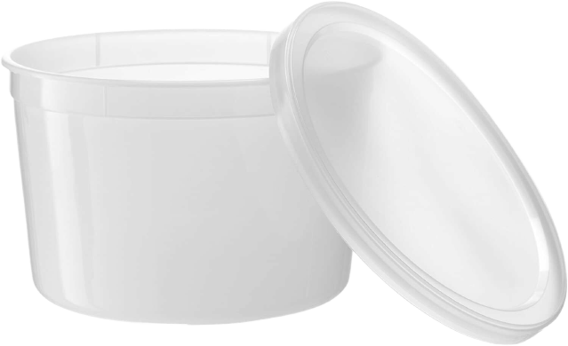 64 & 86 Oz Big Plastic Deli Food Storage Containers Lids Soup Freezer Microwave