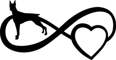 5'' Infinity Decal Sticker Dog Boxer Lab Greyhound Shepherd Pit Doberman Rott Pup