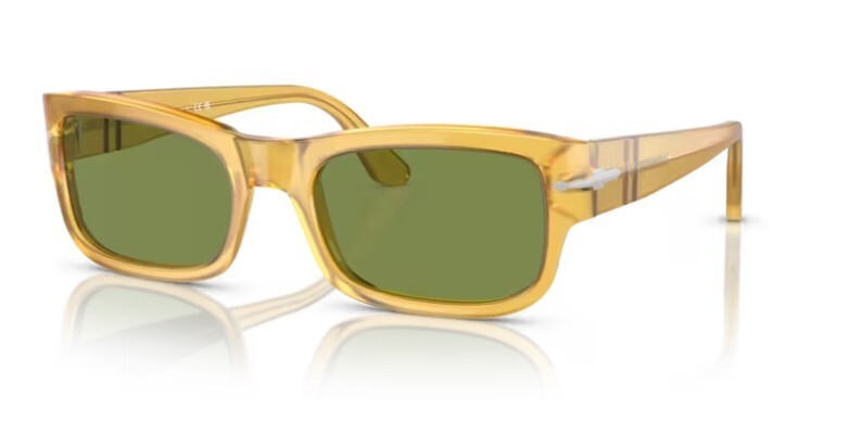 Pre-owned Persol 0po3326s 204/4e Miele/green Rectangular 57mm Men's Sunglasses