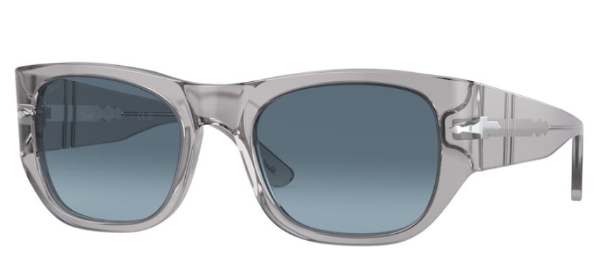 Pre-owned Persol 0po3308s 309/q8 Transparent Grey/azure Blue Gradient Unisex Sunglasses