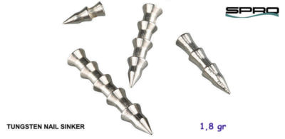 TUNGSTEN NAIL SINKER  LEAD FREE PER SPINNING 1,8 GR  SPRO CONF 4 PZ