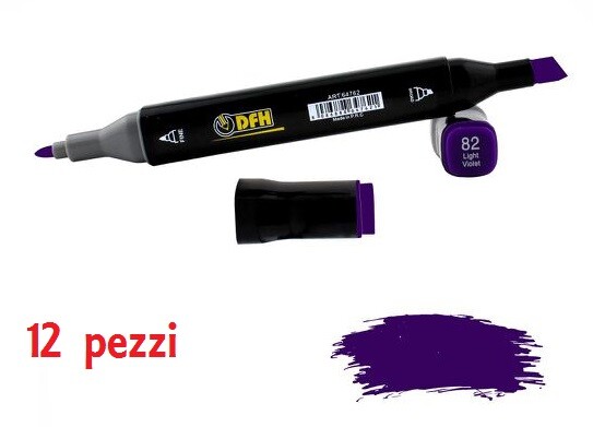 Set 12 Pz Pennarelli Doppia Punta Scuola Disegno Colore 82 Viola dfh