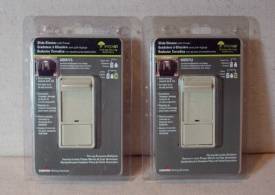 Cooper Slide Dimmer Ivory 600W/VA 120 AC S106P- V-K NEW in Package NIP