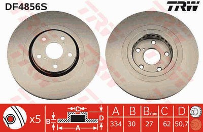 BREMSSCHEIBEN SATZ PAAR VORNE TRW DF4856S 2PCS G NEU OE QUALITÄT