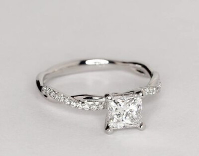 1.50Ct Old Mine Moissanite Princess Wedding Certified Ring 18K White Gold Plated