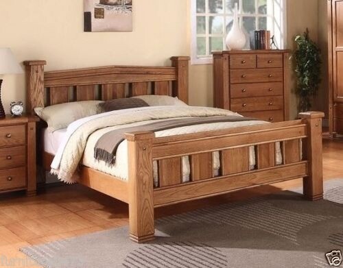 Solid Oak Double Bed White Chalk Paint Finish By Michidean Very