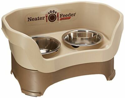 Neater Feeder Deluxe | Medium Dog | Cappuccino Elevated Mess Spill Tip Pet Dish