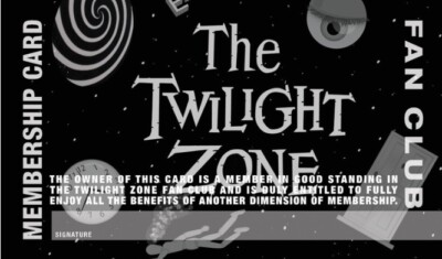 THE TWILIGHT ZONE FAN CLUB CARD - VINTAGE FANTASY