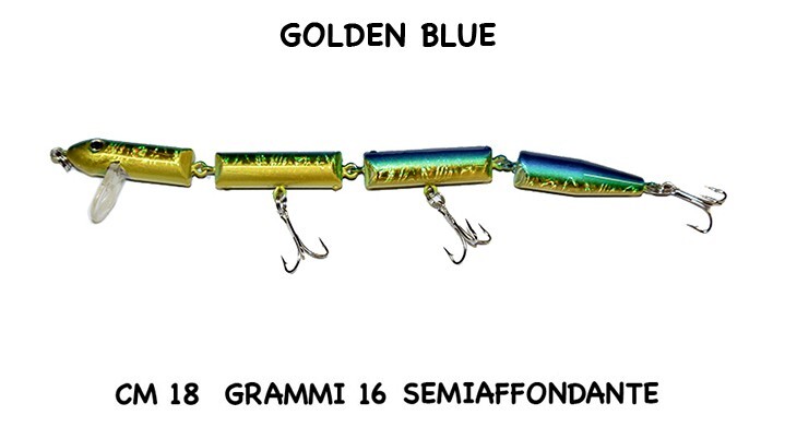 PINOCCHIO TIELING AGUGLIA SNODATA 16 GR GOLDEN BLUE 18 CM SPINNING PESCE SERRA