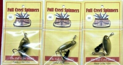 Lot Of 3 Inline Trout Spinners American Made Spinners Black Yellow Dots 1/8 Oz.