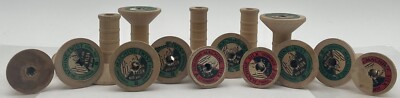 Vintage Wooden Rico s Machine Twist Thread Spools Bobbins Crafts 15