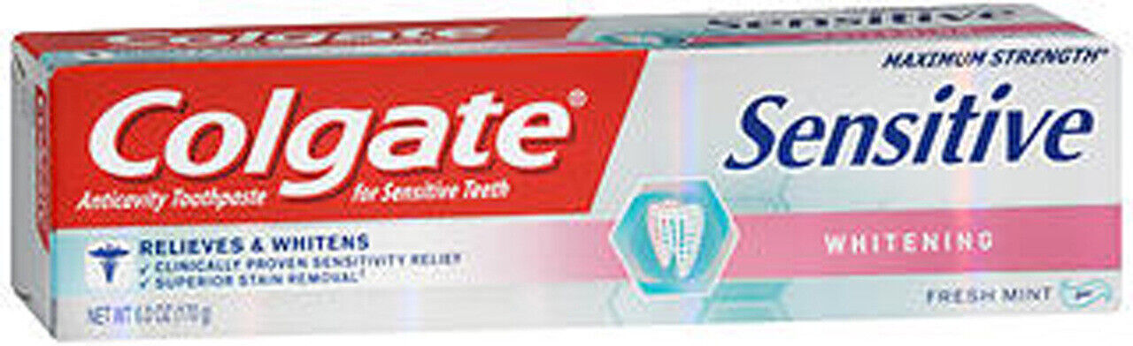 Colgate Sensitive Whitening Toothpaste for Sensitive Teeth, 6 ...