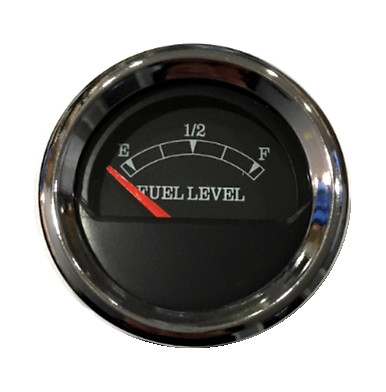 Fuel level Gauge, 2''/52mm, black/chrome, blue LED, 10-180 ohms, 043-F-BC-180