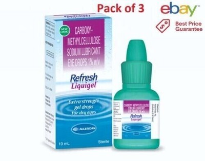 3 pack 10ml REFRESH LIQUIGEL Lubricant Eye Gel total 30ml USA EXP 02/2023