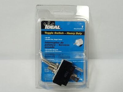 774005 Heavy Duty Toggle Switch, DPST Poles, On-Off Spade, 1.30'' x 0.76'' x 0.80''