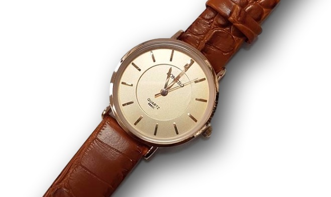 Orologio Da Polso Donna 8860L Analogico Quarzo Classico Pelle Marr Qua Oro lac