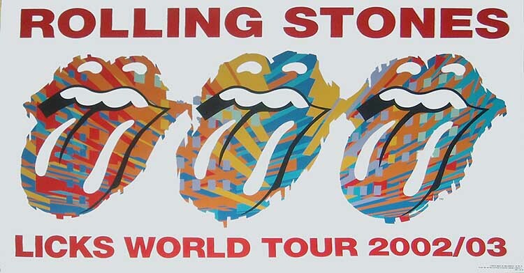 Rolling Stones Licks World Tour 2002-2003 Poster Mega Rare