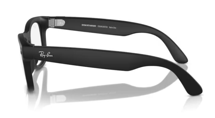 Pre-owned Ray Ban Ray-ban Meta - Wayfarer Smart Glasses - Shiny Black, Clear/green Transition