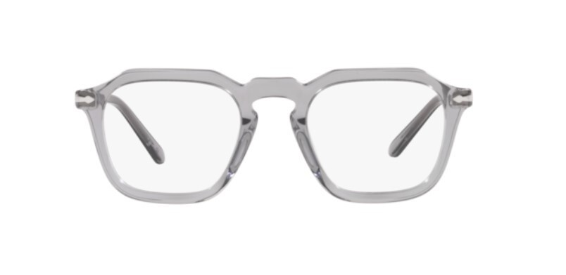 Pre-owned Persol 0po3292v 309 Transparent Grey Square Unisex Eyeglasses In Clear