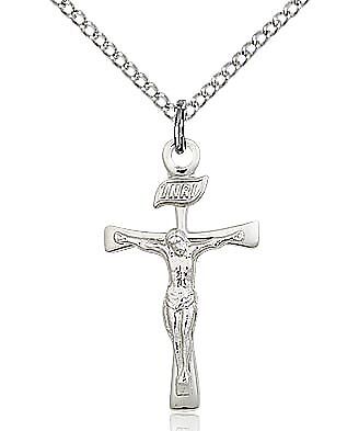 Maltese Crucifix sterling silver with 18" sterling silver light curb chain