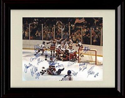 8x10 Framed Miracle on Ice 1980 US Olympic Hockey Team Autograph Promo Print