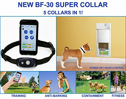 BF-30 5 in 1 Power Pet Door Collar with Training. Electronic Fence, Bark Control