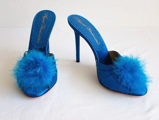 AGENT PROVOCATEUR AGENT PROVOCATEUR BLUE ELICE MULES SHOES SIZE 6 / 39 RRP £295