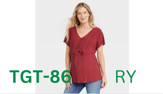 SHORT SLEEVE PLISSE MATERNITY SHIRT - ISABEL MATERNITY BY INGRID & ISABEL,MAROON