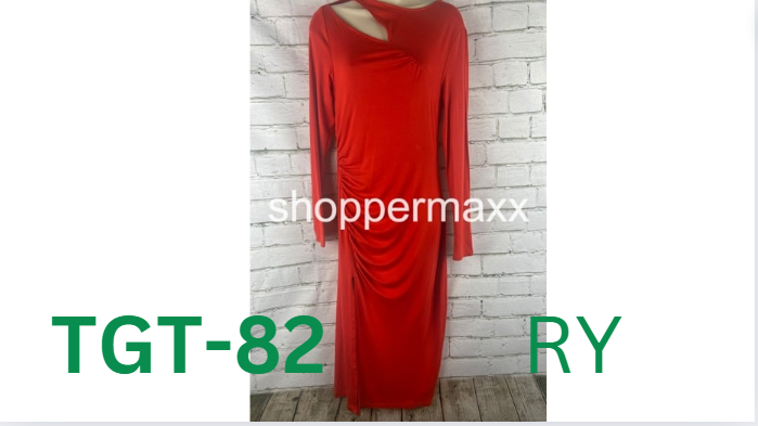 Women Long Sleeve Cut-Out Draped Midi Dress  Future Collective with Reese Red, S