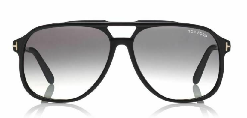 Pre-owned Tom Ford Shiny Black/gray Gradient Ft 0753 01b Raoul Unisex Sunglasses