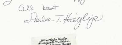 SHIRLEE TAYLOR HAIZLIP, author, AUTHENTIC HAND WRITTEN/SIGNED LETTER