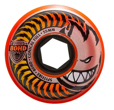 Spitfire 80HD Conical Full Wheels Set Red Orange 55mm