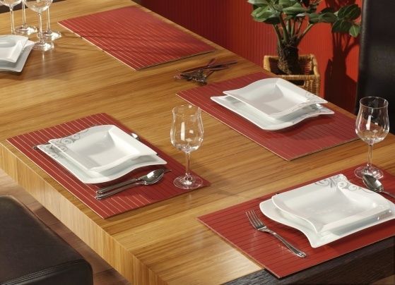 Set da tavolo in bambù, decorazione natalizia lavabile set di set di set da tavolo