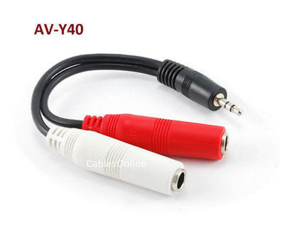 6'' 3.5mm Stereo Male to Dual 1/4'' Mono Female Y-Splitter Cable, AV-Y40