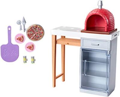 Mattel Barbie Furniture and Accessories - Brick Pizza Oven Playset (FXG39)