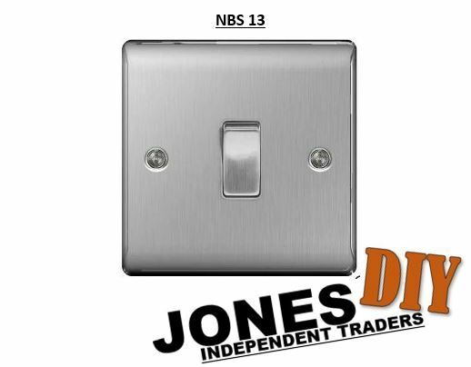 BG NEXUS 1G INTERMEDIATE LIGHT SWITCH BRUSHED STEEL SINGLE NBS13 1 GANG NBS 13