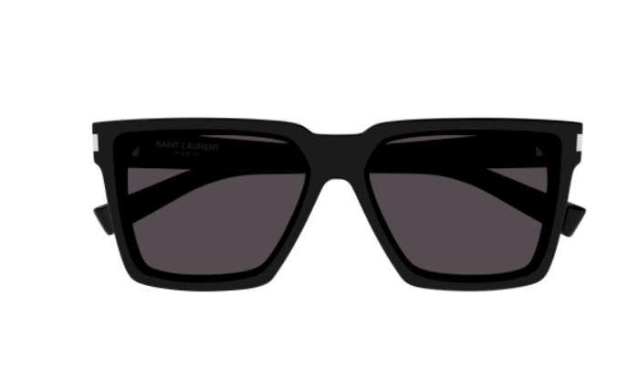 Pre-owned Saint Laurent Sl 610 001 Black Oversize Square Men's Sunglasses