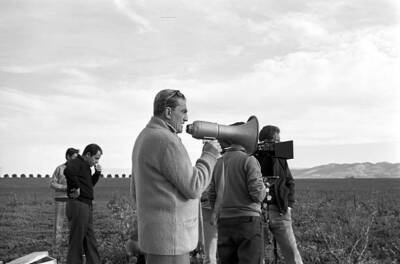 Italian director Luchino Visconti preparing a scene on The Strange- Old Photo 1