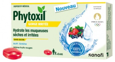 Pastilles gorge irritée sans sucre fruits rouge Phytoxil