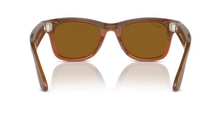 Pre-owned Ray Ban Rayban Meta Wayfarer Sunglasses In Caramel And Brown Polarized In Black