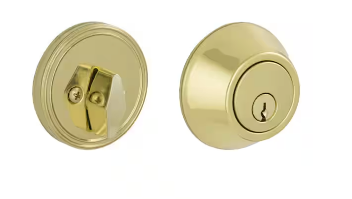 Schlage VD60 Series Bright Brass Single Cylinder Deadbolt VD60 605