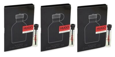3x Hugo Boss Just Different MEN Sample Vial 0.06 oz 2 ml Eau De Toilette Dab-On