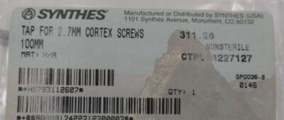 NEW Synthes 311.26 Tap for 2.7mm Cortex Screws