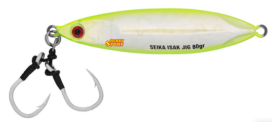 SLOW PITCH ISAK JIG 80 GR COLORE 05 YELLOW SILVER SEIKA TUBERTINI MARE BARCA