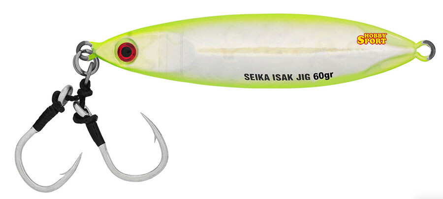 SLOW PITCH ISAK JIG 60 GR COLORE 05 YELLOW SILVER SEIKA TUBERTINI MARE BARCA