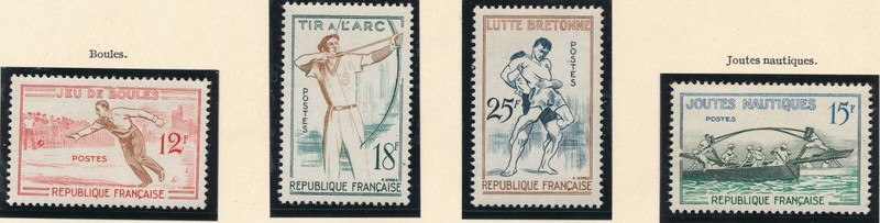 Timbre France 1161/1164** Jeux Traditionnels 1958