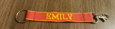 New Emily Personalized Keychain Pink and Yellow